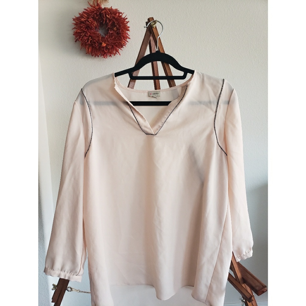 Blush long sleeve blouse
